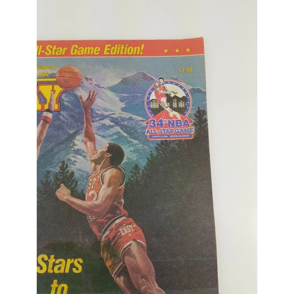 RARE Vtg 1984 NBA Today Newspaper Magazine Basketball ALL STAR GAME Bird Magic
